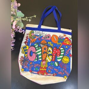 Threads Of Fun Vintage 90s Colorful Cheer Spirit Zip Tote Bag USA Gym Bag Team